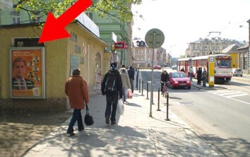 Palackého, vchod do parku, úřad něsta OL
