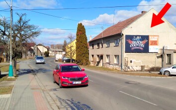 I/449, průtah vesnicí, směr Litovel